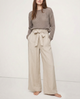 Calla | Women's Pants with Ruffled Waistband and Tie Belt