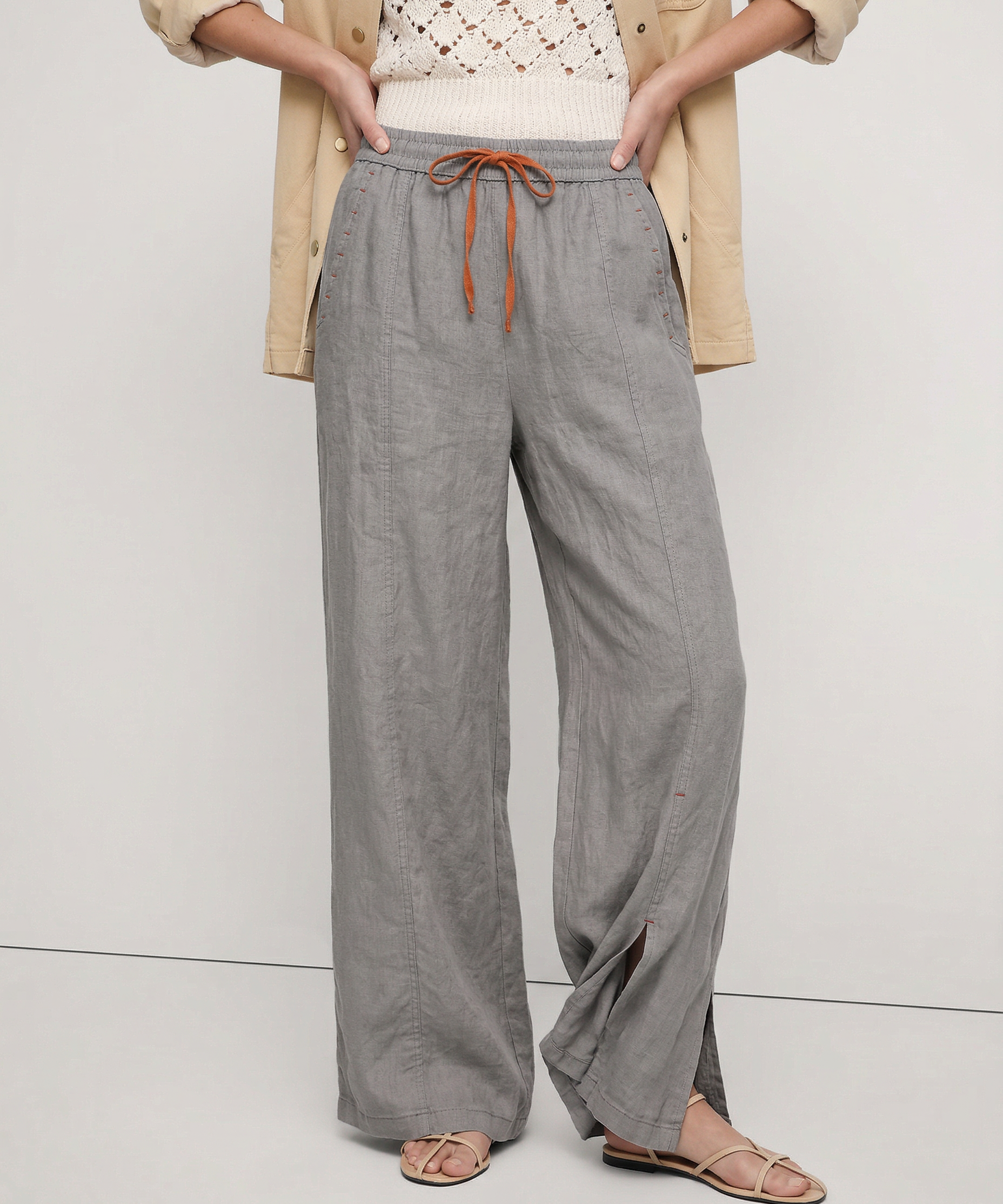 Lucia | Women's Wide Leg Pants with Elastic Waist Drawstring