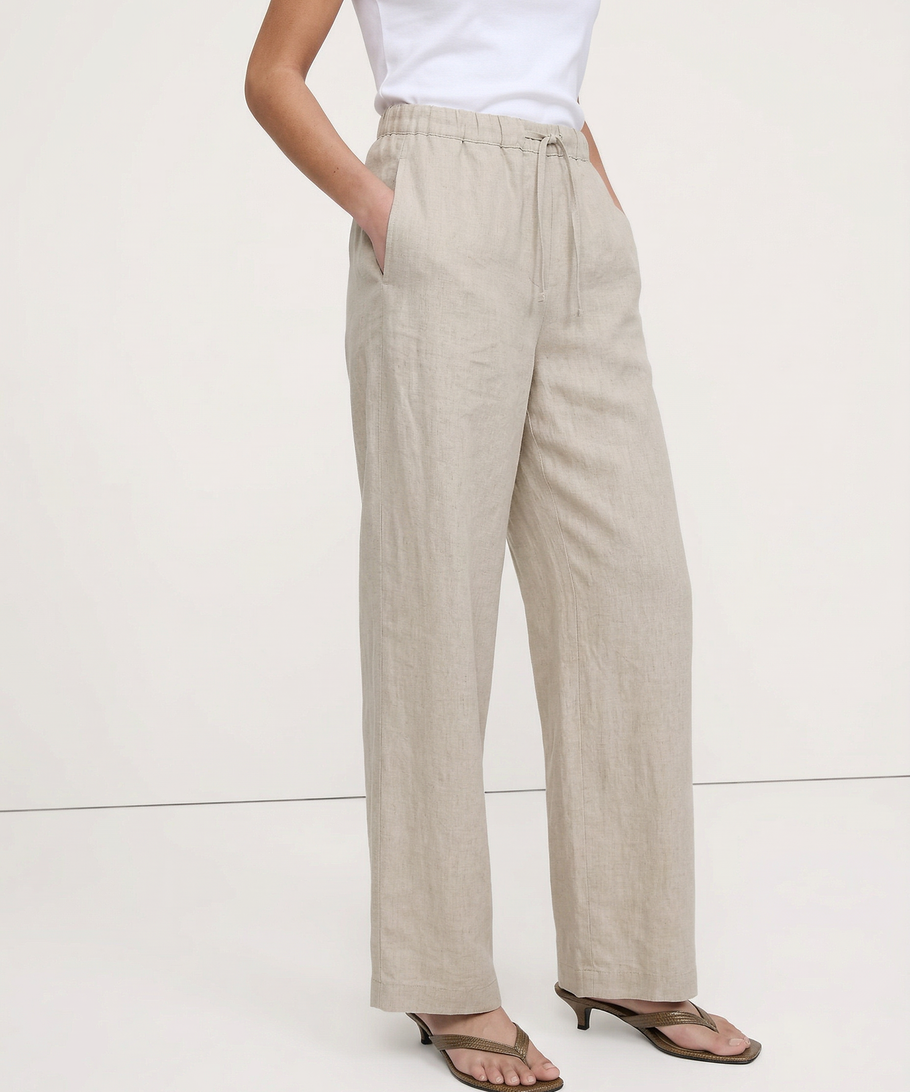 Marina | Women's Pants with Drawstring Waistband and Wide Legs