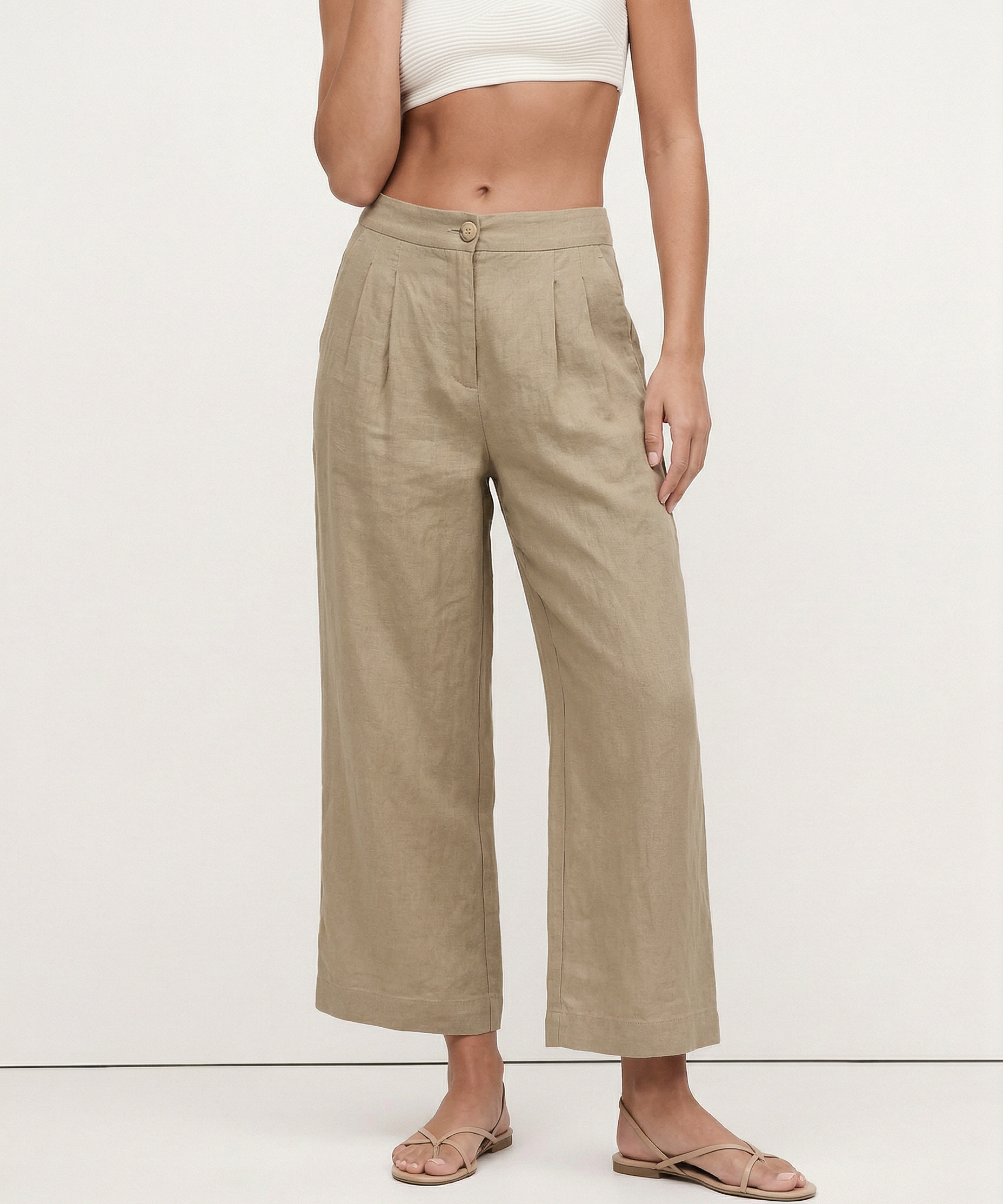 Anya | Women's Culotte Pants with Pleated Front Detail