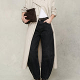 Arabella | Women's Mid Waist Wide Leg Jeans with Ankle Length
