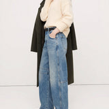Arabella | Women's Mid Waist Wide Leg Jeans with Ankle Length