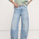 Arabella | Women's Mid Waist Wide Leg Jeans with Ankle Length