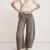Arabella | Women's Mid Waist Wide Leg Jeans with Ankle Length