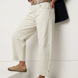 Arabella | Women's Mid Waist Wide Leg Jeans with Ankle Length