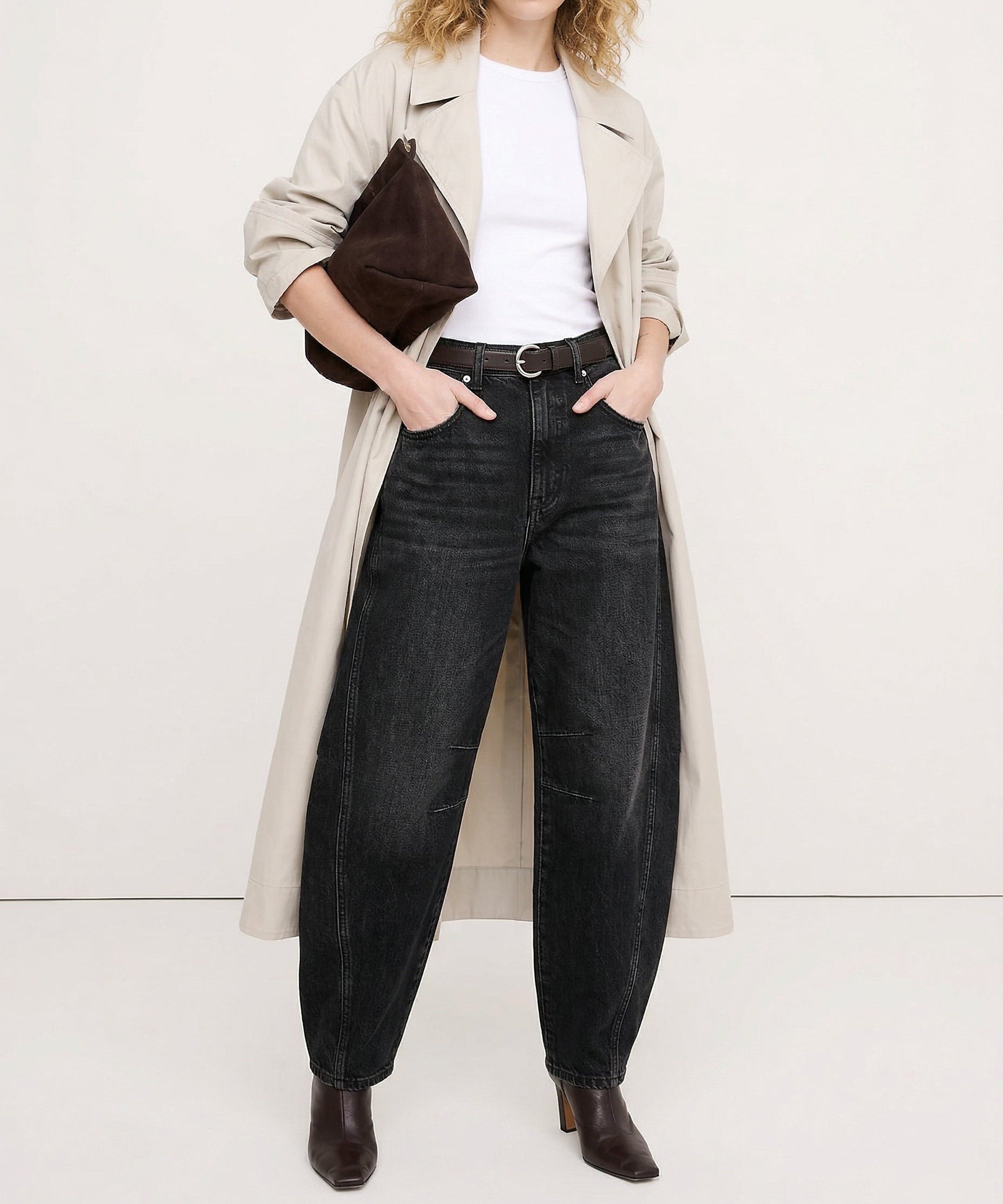 Arabella | Women's Mid Waist Wide Leg Jeans with Ankle Length