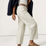 Arabella | Women's Mid Waist Wide Leg Jeans with Ankle Length