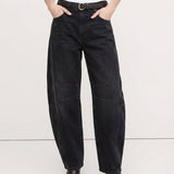 Arabella | Women's Mid Waist Wide Leg Jeans with Ankle Length