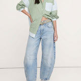 Arabella | Women's Mid Waist Wide Leg Jeans with Ankle Length