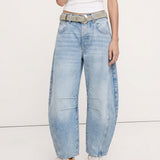 Arabella | Women's Mid Waist Wide Leg Jeans with Ankle Length
