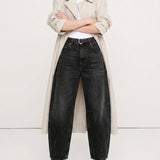 Arabella | Women's Mid Waist Wide Leg Jeans with Ankle Length