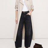 Arabella | Women's Mid Waist Wide Leg Jeans with Ankle Length
