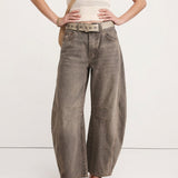 Arabella | Women's Mid Waist Wide Leg Jeans with Ankle Length