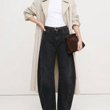 Arabella | Women's Mid Waist Wide Leg Jeans with Ankle Length