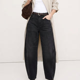 Arabella | Women's Mid Waist Wide Leg Jeans with Ankle Length