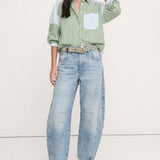Arabella | Women's Mid Waist Wide Leg Jeans with Ankle Length