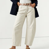 Arabella | Women's Mid Waist Wide Leg Jeans with Ankle Length