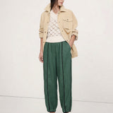 Haven | Women's Linen Pants with Contrast Stripe Detail