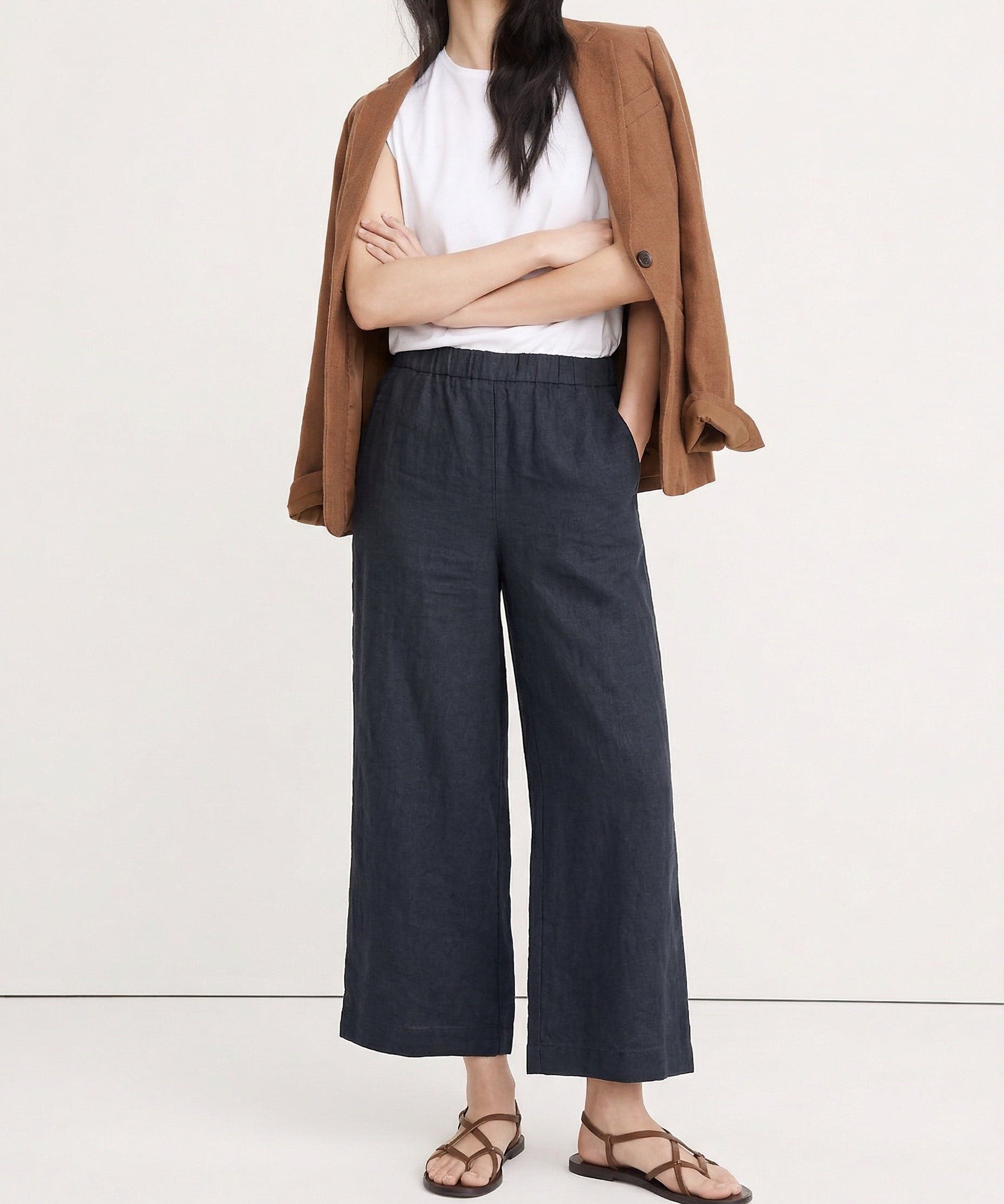 Sylvie | Women's Linen Pants with Elastic Waistband