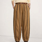 Haven | Women's Linen Pants with Contrast Stripe Detail