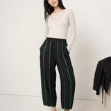 Haven | Women's Linen Pants with Contrast Stripe Detail