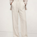 Thea | Women's Linen Pants with Elastic Waist Drawstring