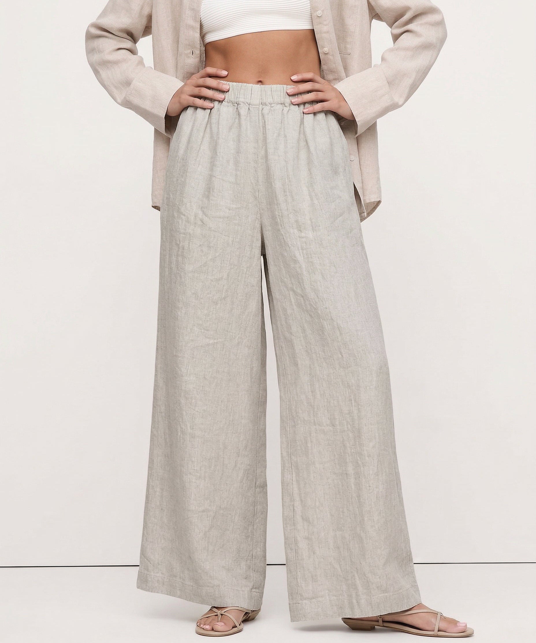 Sylvie | Women's Linen Pants with Elastic Waistband