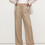 Thea | Women's Linen Pants with Elastic Waist Drawstring