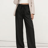 Thea | Women's Linen Pants with Elastic Waist Drawstring