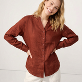 Nova | Women Shirt With Ramie Blend V Neck