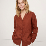 Nova | Women Shirt With Ramie Blend V Neck