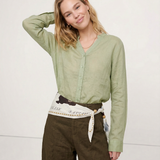 Nova | Women Shirt With Ramie Blend V Neck