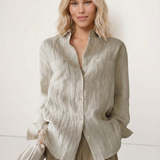 Lily | Women Shirt With Linen Pleated Texture