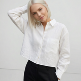 Josephine | Women Shirt With Linen Cropped Oversized Fit