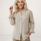 Lily | Women Shirt With Linen Pleated Texture