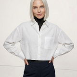 Josephine | Women Shirt With Linen Cropped Oversized Fit