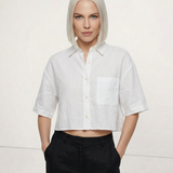 Josephine | Women Shirt With Linen Cropped Oversized Fit