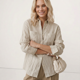 Lily | Women Shirt With Linen Pleated Texture