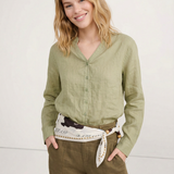 Nova | Women Shirt With Ramie Blend V Neck