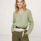 Nova | Women Shirt With Ramie Blend V Neck