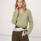 Nova | Women Shirt With Ramie Blend V Neck