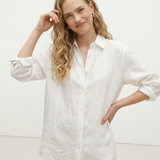 Eloise | Women Shirt With Linen Blend Longline Fit