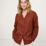 Nova | Women Shirt With Ramie Blend V Neck