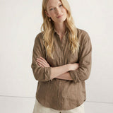 Noelle | Women Shirt With Linen Open Collar