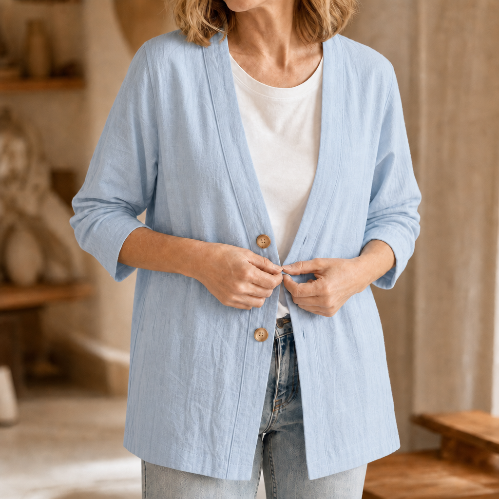 Drapelle – Breathable Knit V-Neck Cardigan