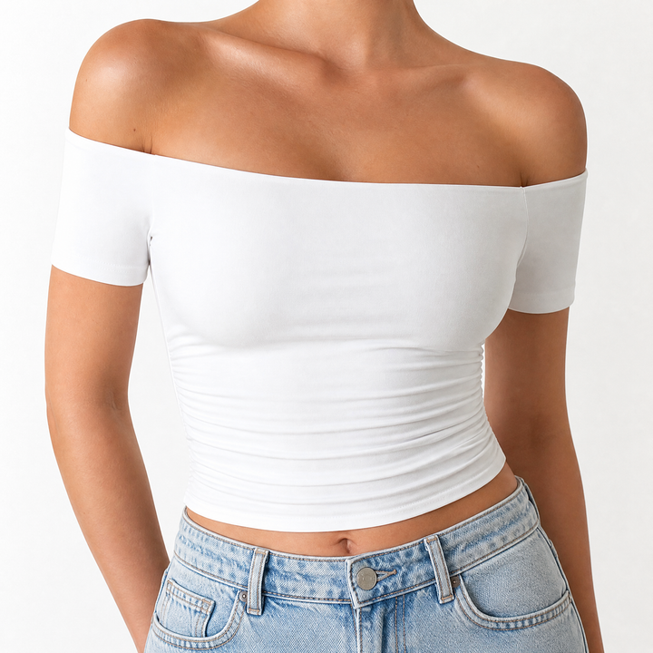 Velora – Women's Off-Shoulder Slim-Fit Top