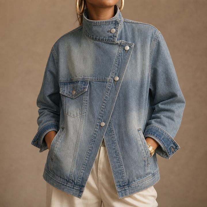 Veluna – Asymmetric Drop-Shoulder Oversized Jacket