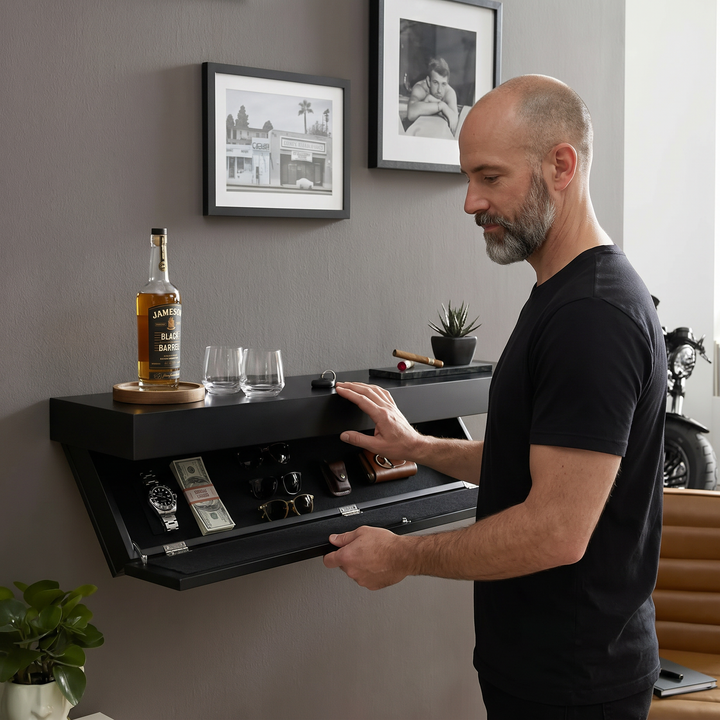 Vaultedge – Floating Wall Shelf with Hidden Compartment