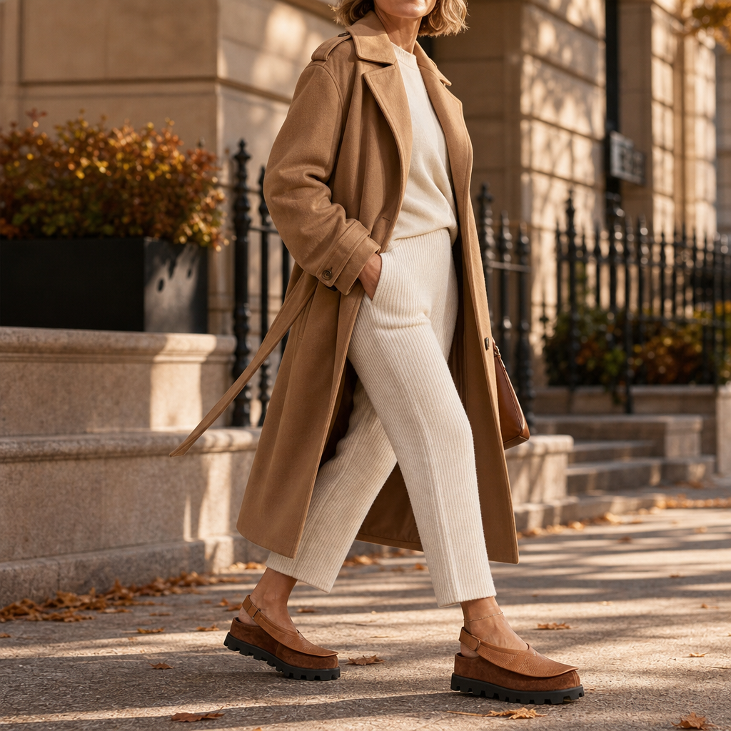 Solvana – Cushioned Leather Slingback Flats