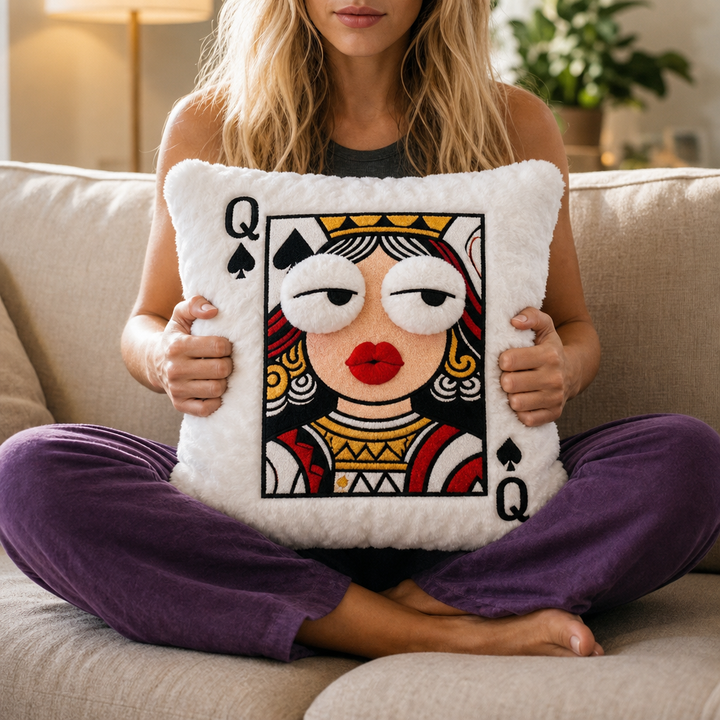 Velvina – Queen Of Spades Statement Throw Pillow
